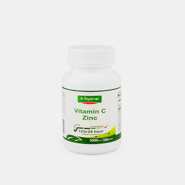 Zinc 15 mg y vitamina C 1000 mg 300 tabletas basadas en liberación prolongada