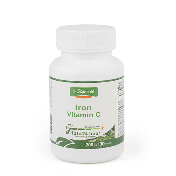 Vitamina C 200 mg con hierro 50 mg 30 tabletas Comprimido de liberación controlada